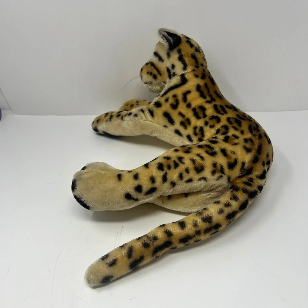 Vtg Steiff Ocelot Ozelot Leopard Plush Mohair 12 Inch Lying Big Cat Orange Eyes‎